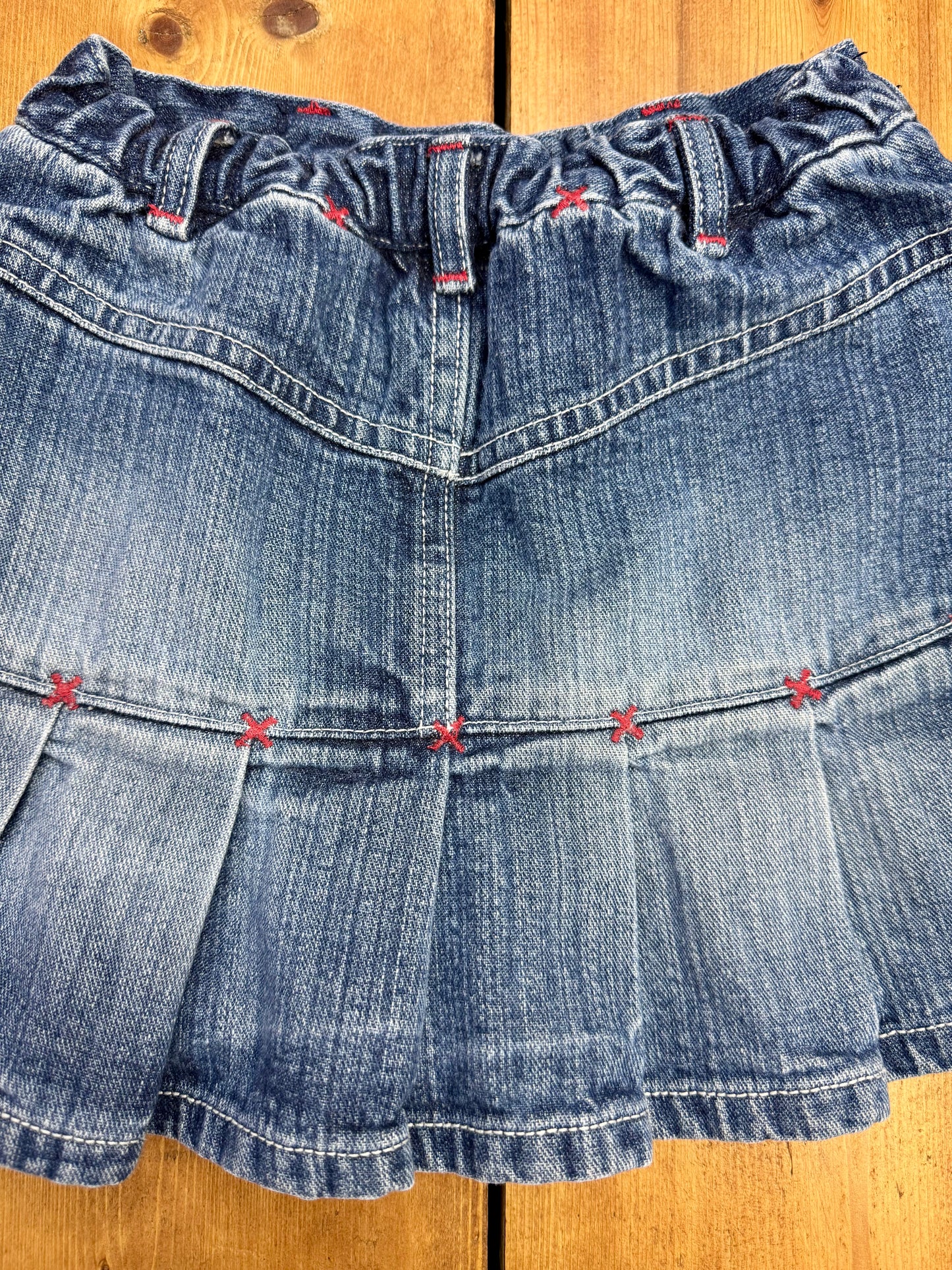Vintage OshKosh kids pleated denim skirt handpicked for Bee Tiny kids vintage