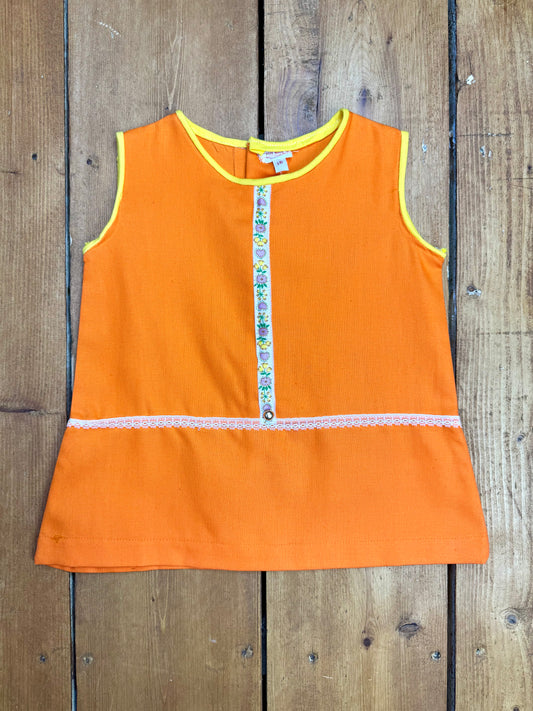 Kids vintage 70s orange tunic dress