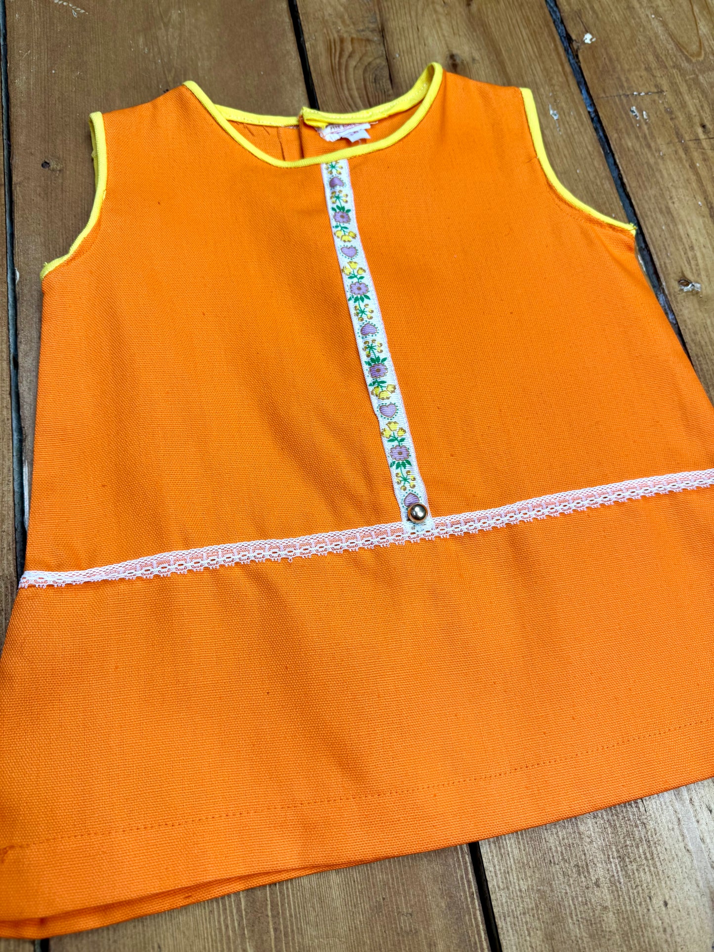 Kids vintage 70s orange tunic dress