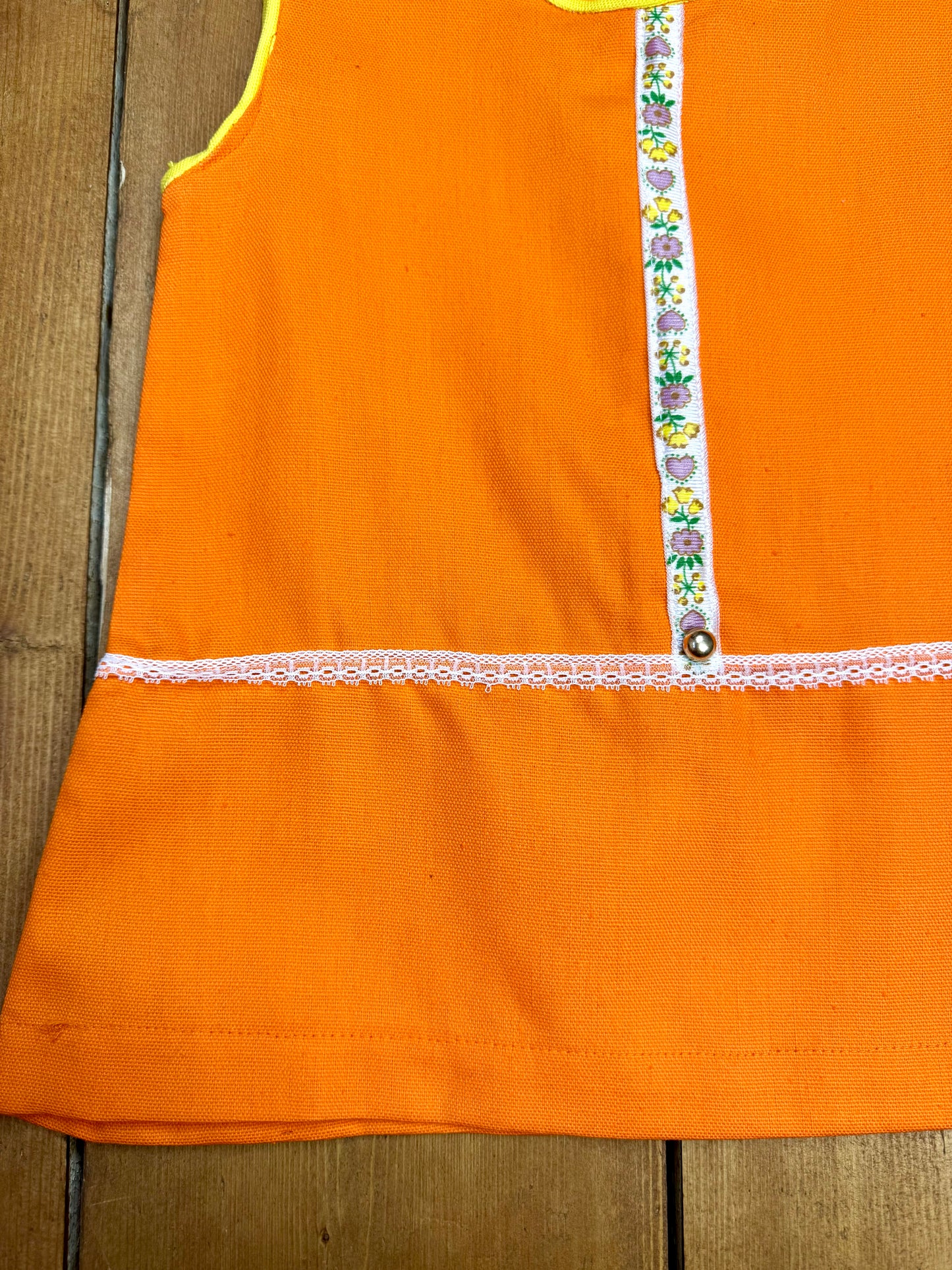 Kids vintage 70s orange tunic dress