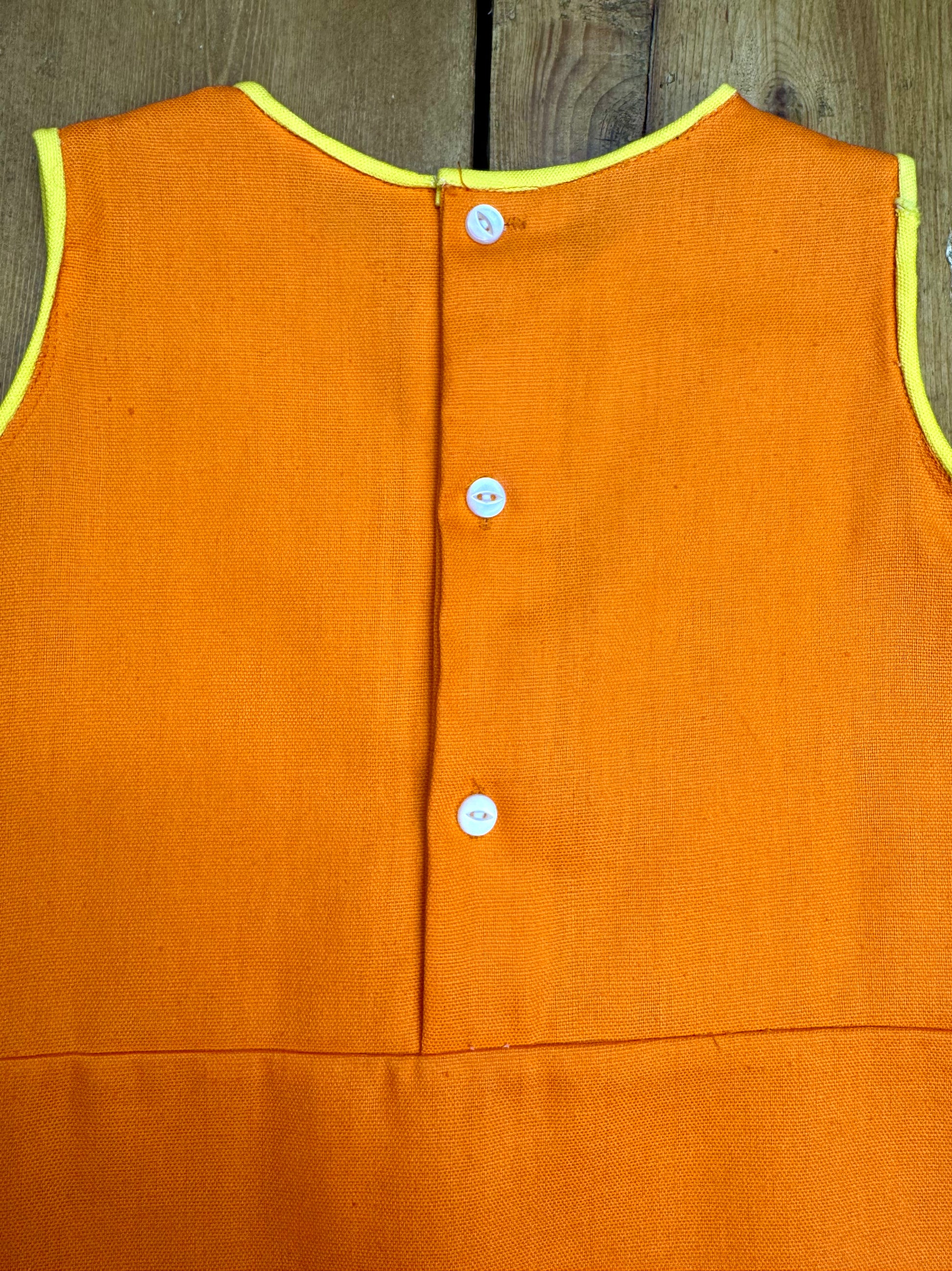 Kids vintage 70s orange tunic dress