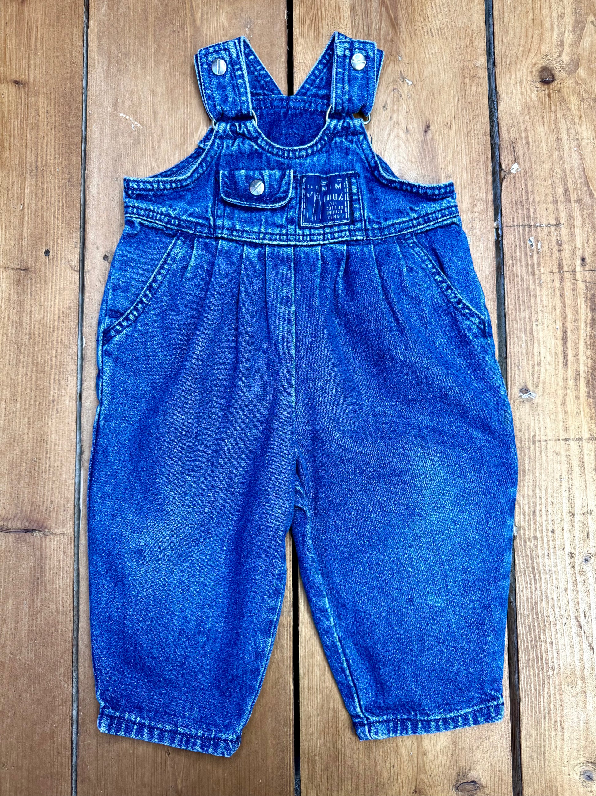 Vintage 90s kids denim dungarees handpicked for Bee Tiny kids Vintage
