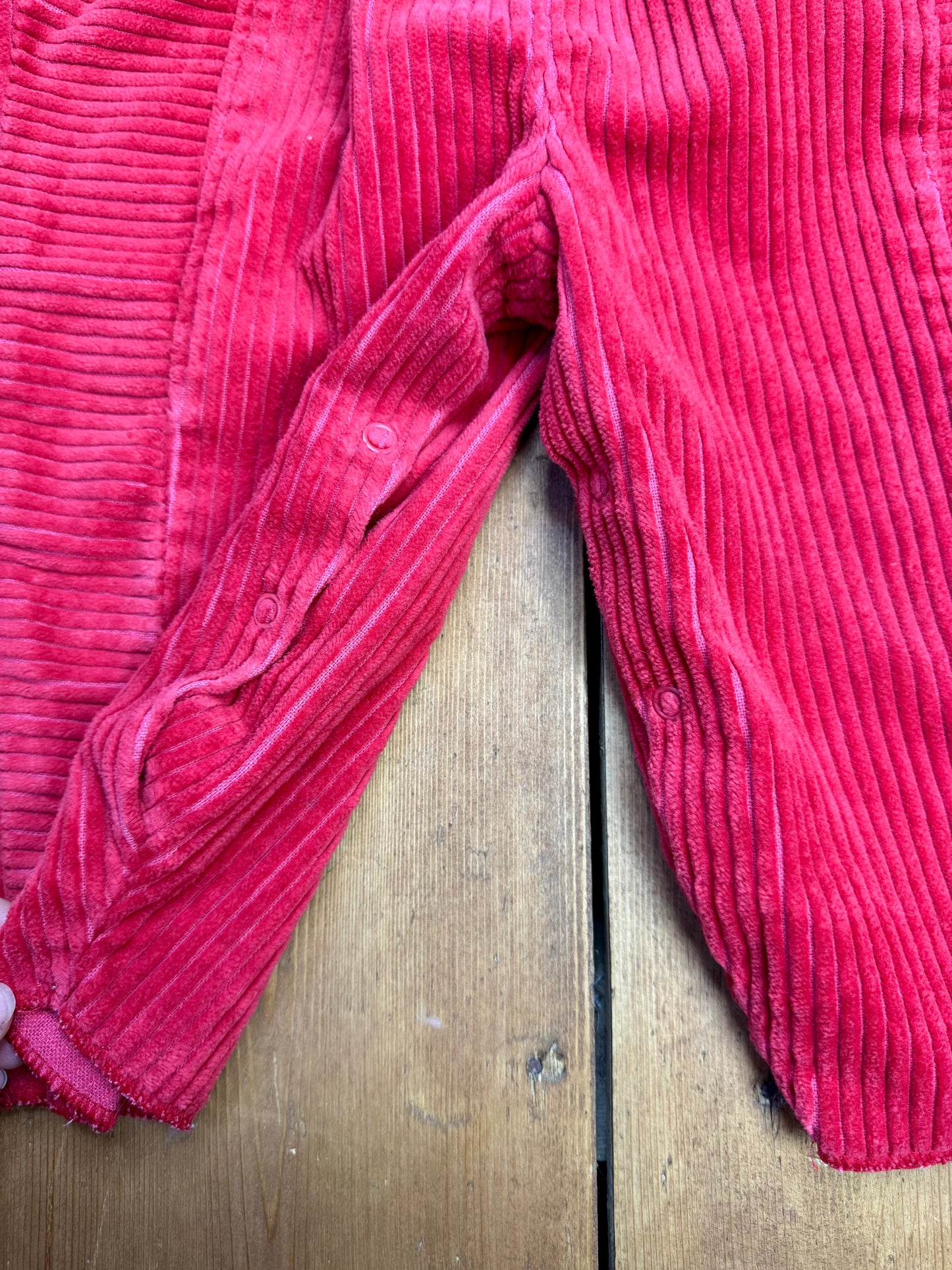 Vintage 90s St.Michael Red Corduroy Baby Dungarees | 12 Months