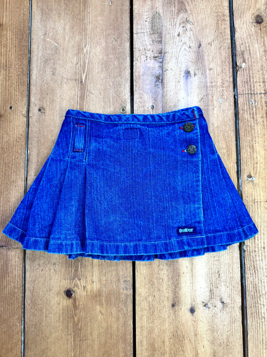 Vintage 90s denim OshKosh wrap skirt. Size 18 months. Handpicked for Bee Tiny kids vintage.
