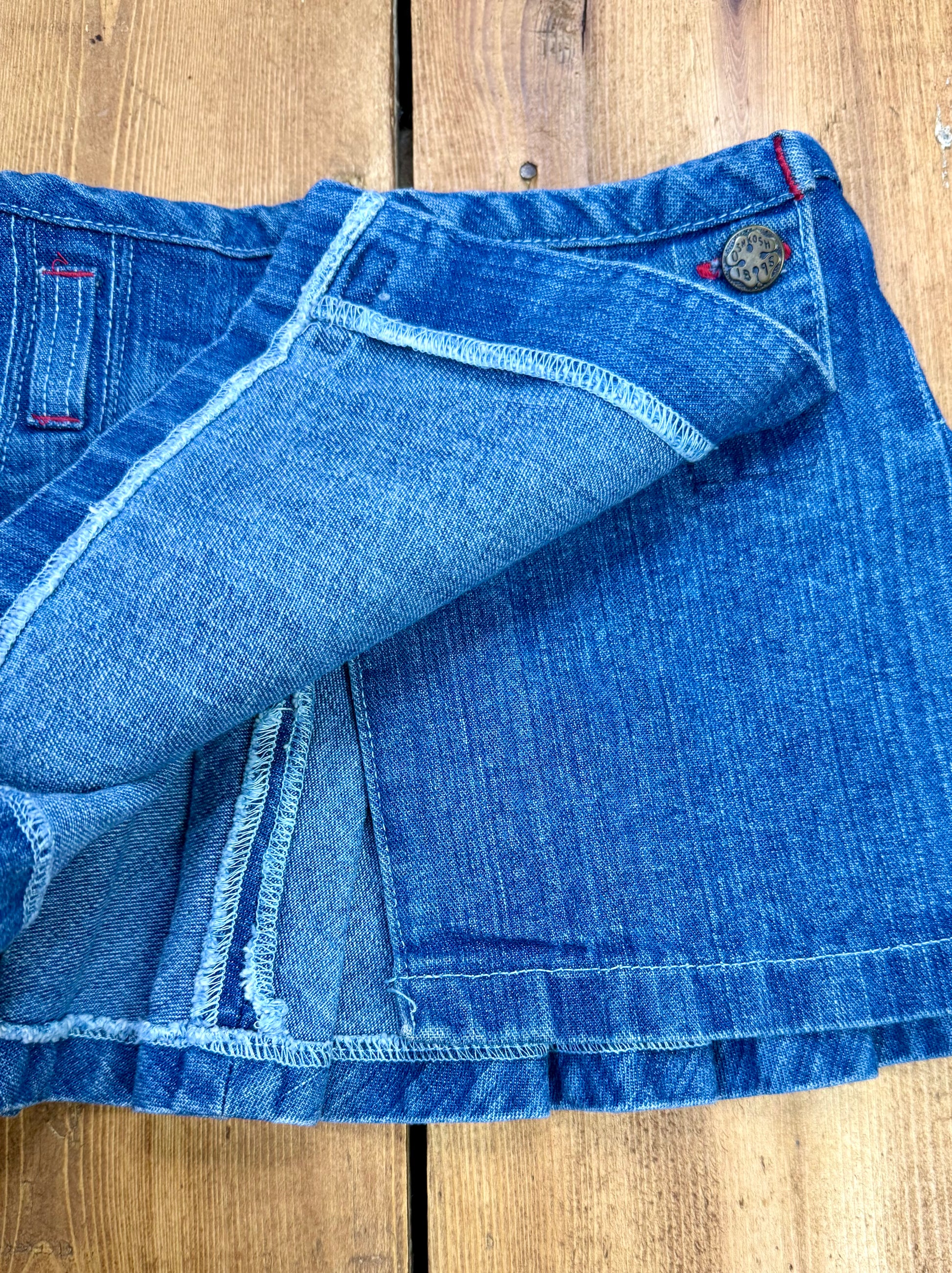 Vintage 90s denim OshKosh wrap skirt. Size 18 months. Handpicked for Bee Tiny kids vintage.