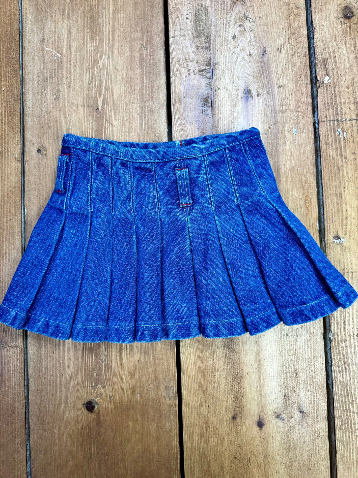 Vintage 90s denim OshKosh wrap skirt. Size 18 months. Handpicked for Bee Tiny kids vintage.