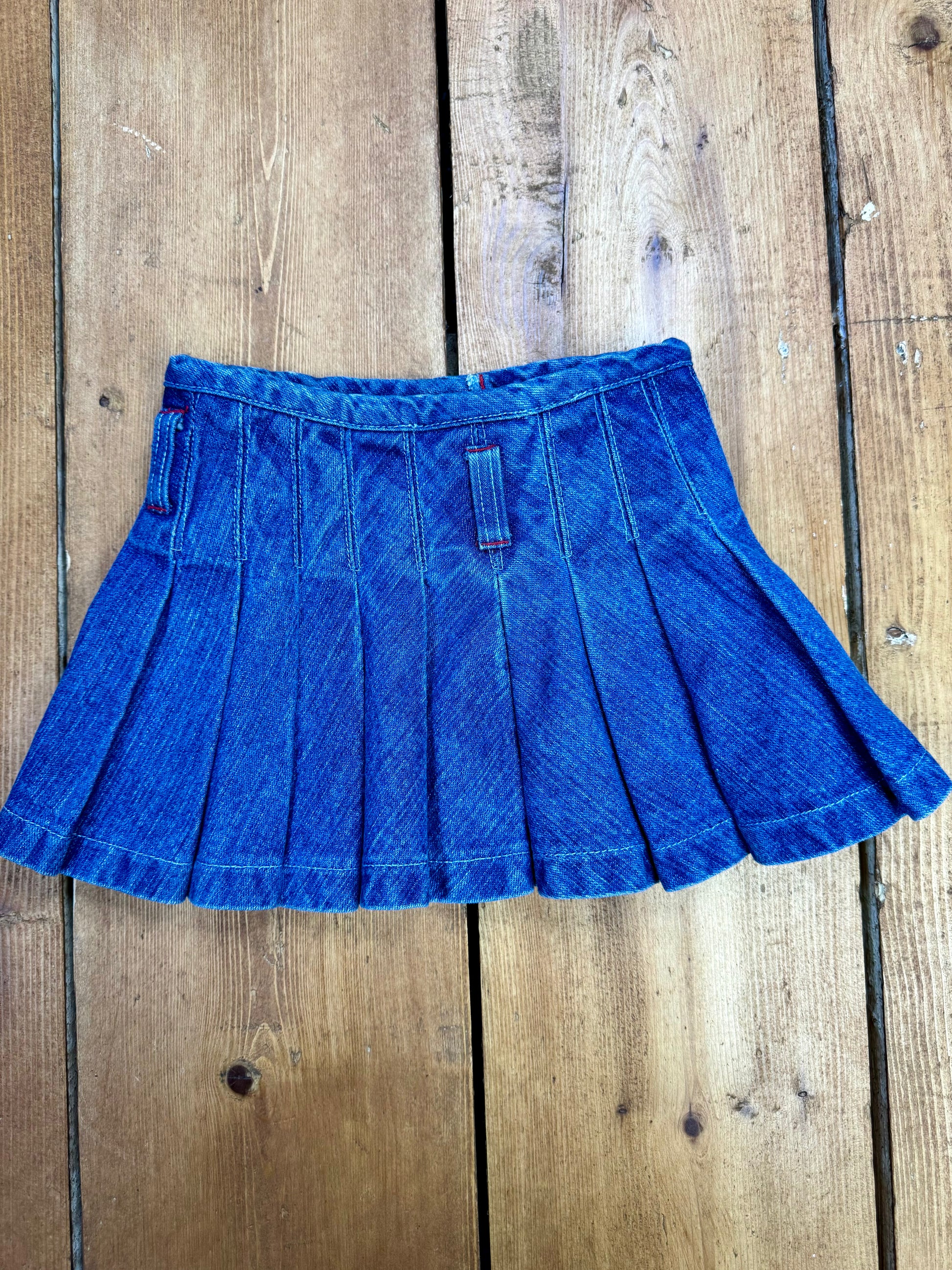 Vintage 90s denim OshKosh wrap skirt. Size 18 months. Handpicked for Bee Tiny kids vintage.