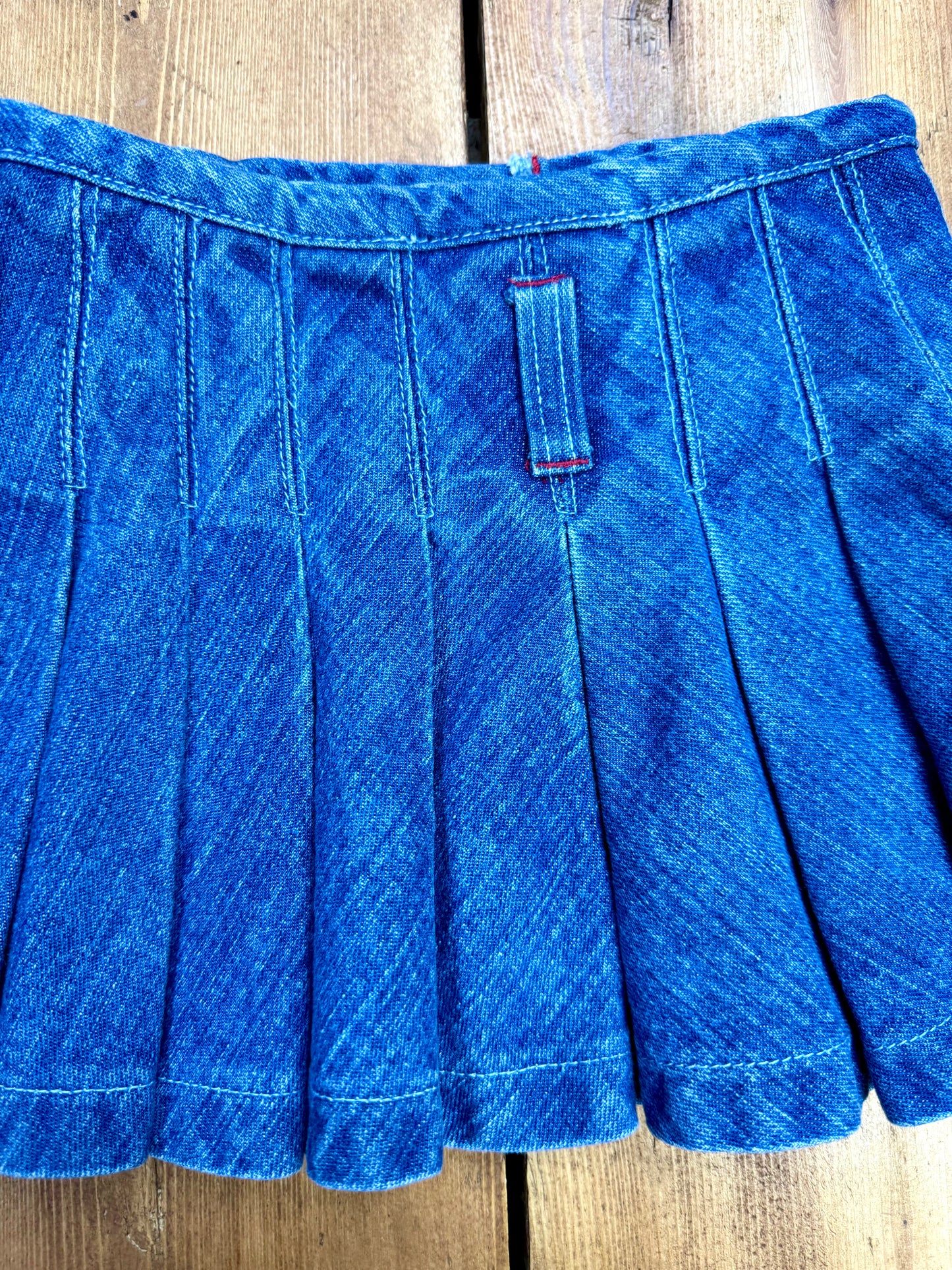 Vintage OshKosh Denim Pleated Wrap Skirt | 18 Months