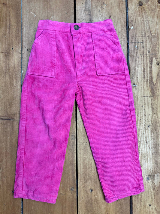 Vintage 90s kids pink corduroy trousers. Age 2-3 years. Handpicked for Bee Tiny kids vintage.