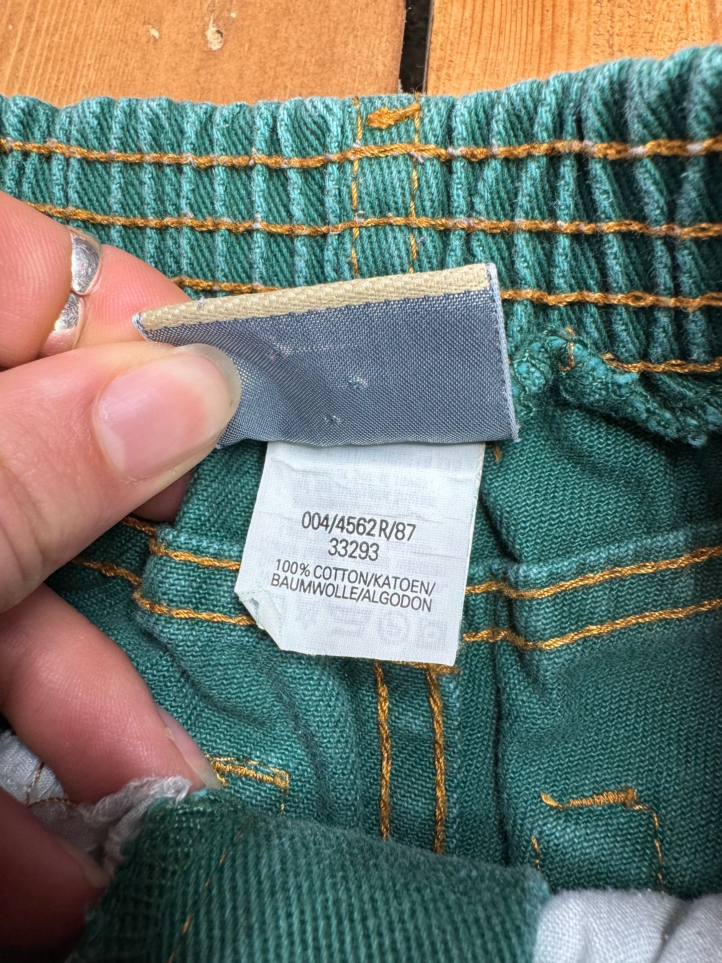 Vintage 90s AJ's Kids Green Denim Jeans | 6 Years