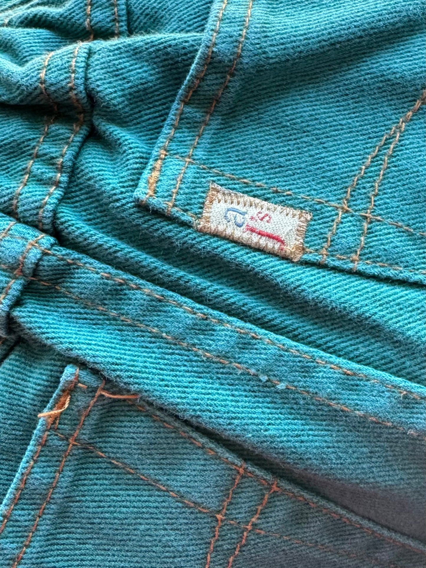 Vintage 90s AJ's Kids Green Denim Jeans | 6 Years