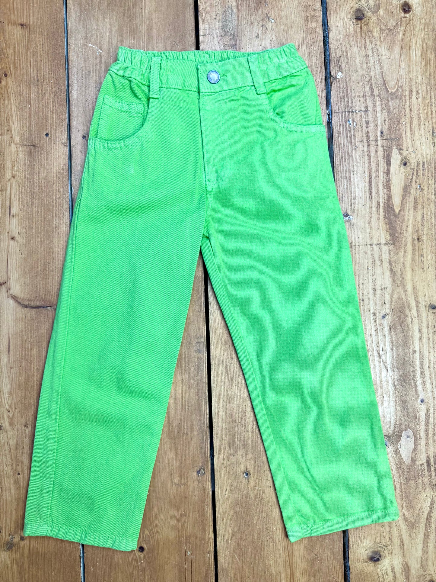 Vintage Y2K green kids denim jeans, age 2-3 years. Handpicked for Bee Tiny kids vintage. 