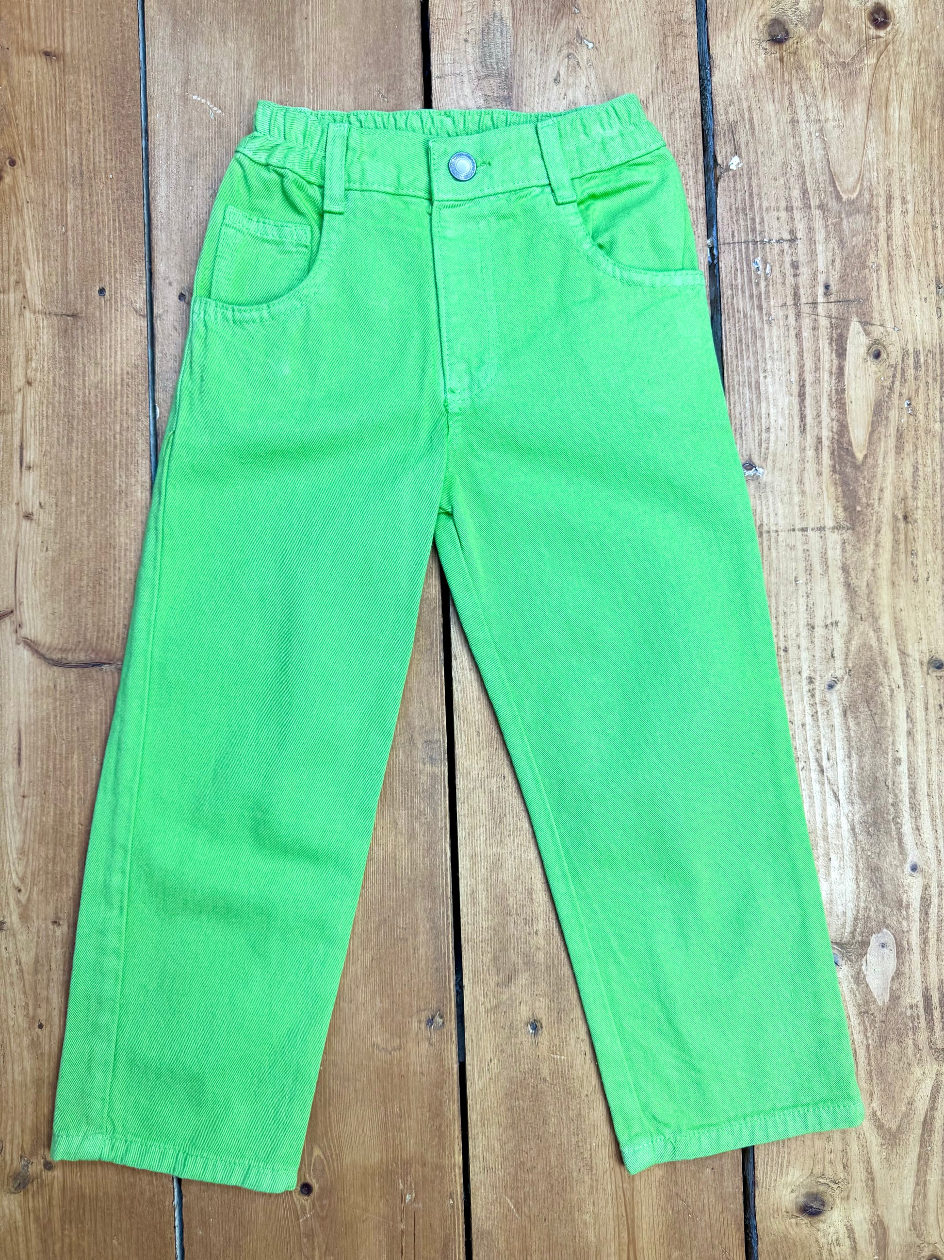 Vintage Y2K green kids denim jeans, age 2-3 years. Handpicked for Bee Tiny kids vintage. 