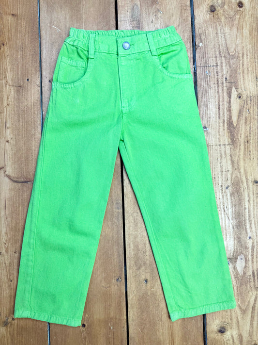 Vintage Y2K green kids denim jeans, age 2-3 years. Handpicked for Bee Tiny kids vintage. 