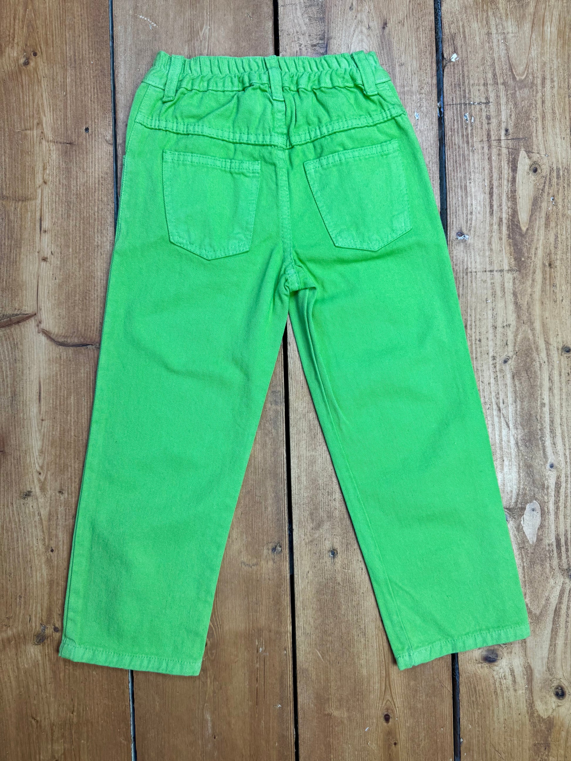 Vintage Y2K green kids denim jeans, age 2-3 years. Handpicked for Bee Tiny kids vintage. 