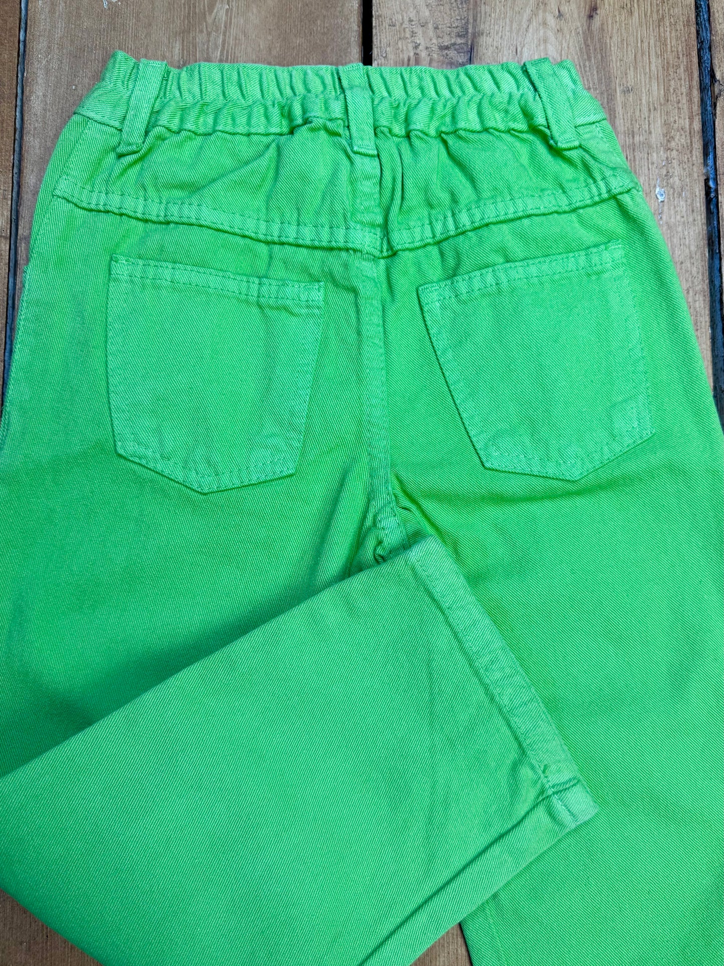 Vintage Y2K green kids denim jeans, age 2-3 years. Handpicked for Bee Tiny kids vintage. 