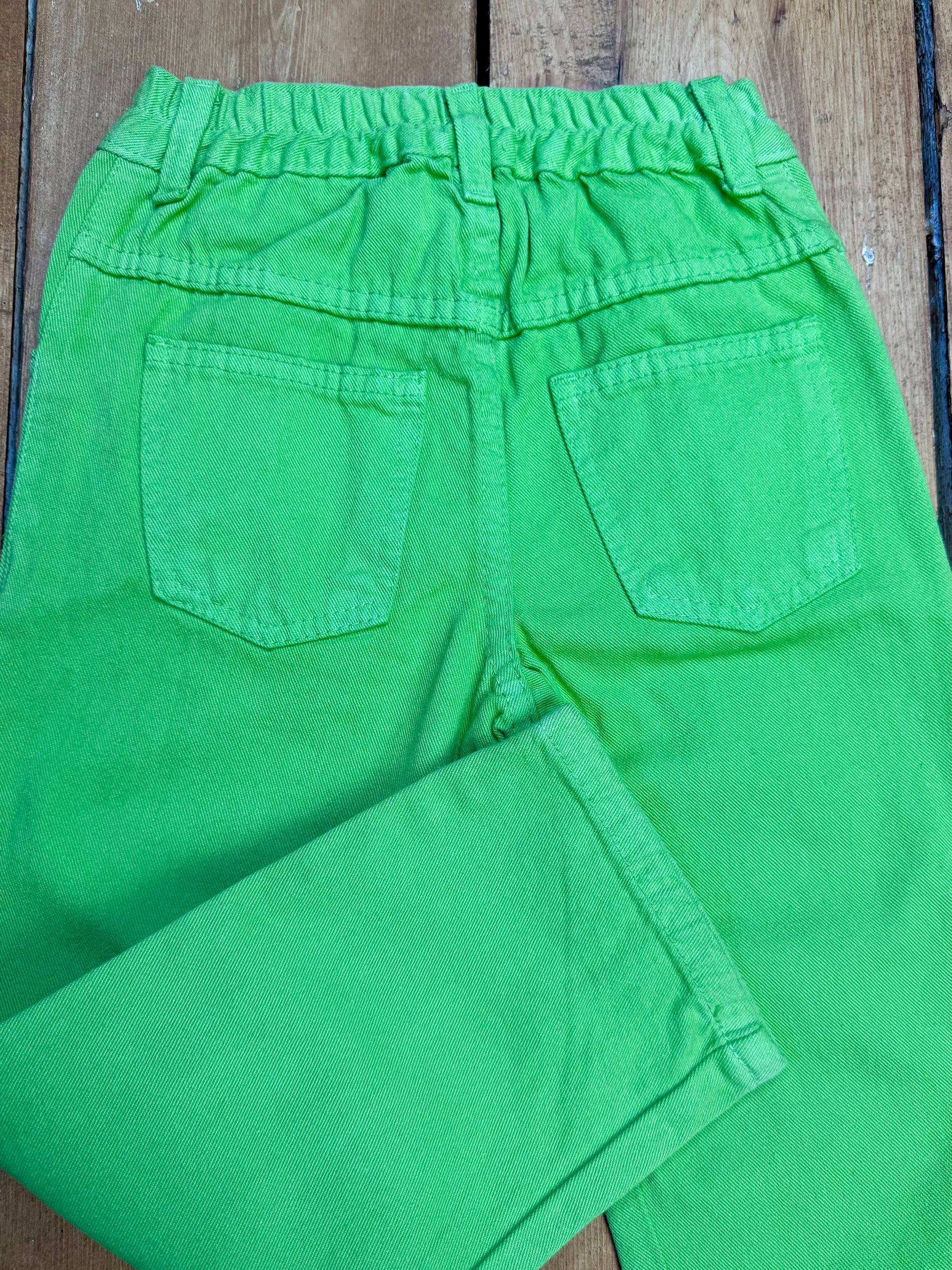 Vintage Y2K green kids denim jeans, age 2-3 years. Handpicked for Bee Tiny kids vintage. 
