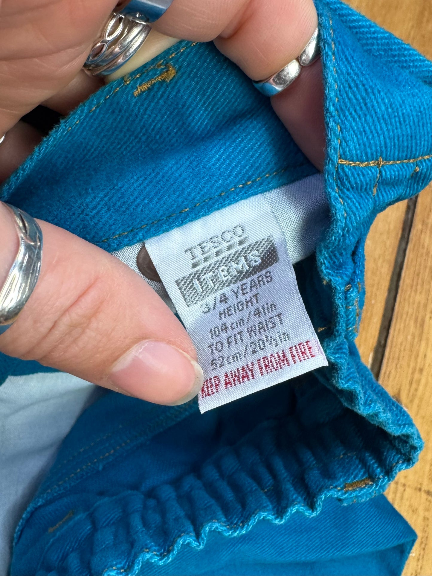 Y2K Items Kids Teal Blue Denim Jeans | 3-4 Years