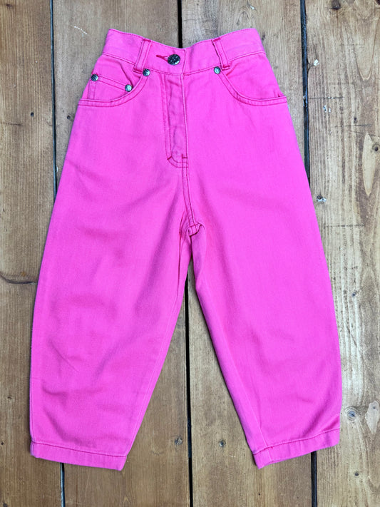 Vintage Y2K Pink denim jeans, age 2-3 years. Handpicked for Bee Tiny kids vintage. 