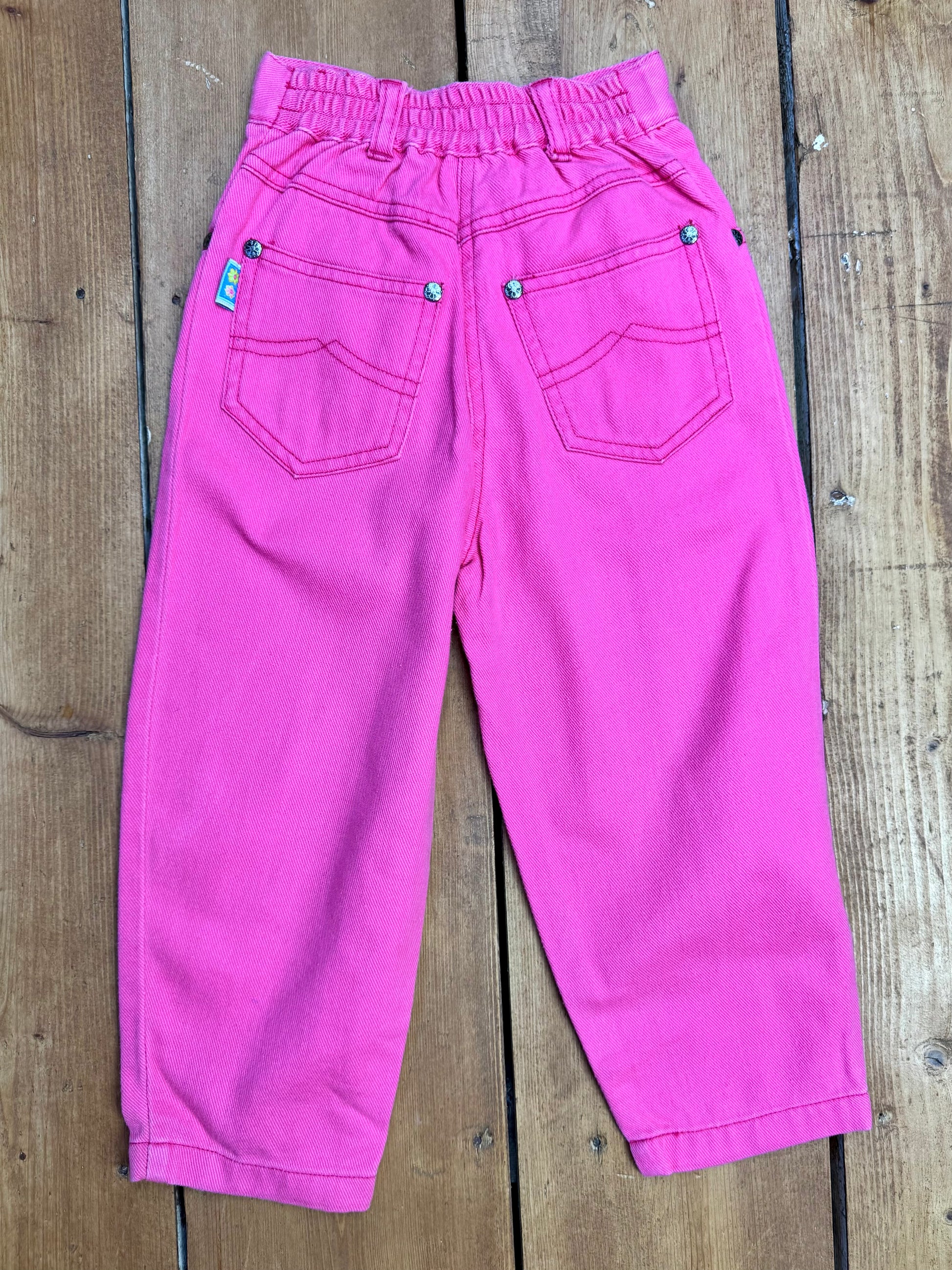 Vintage Y2K Pink denim jeans, age 2-3 years. Handpicked for Bee Tiny kids vintage. 