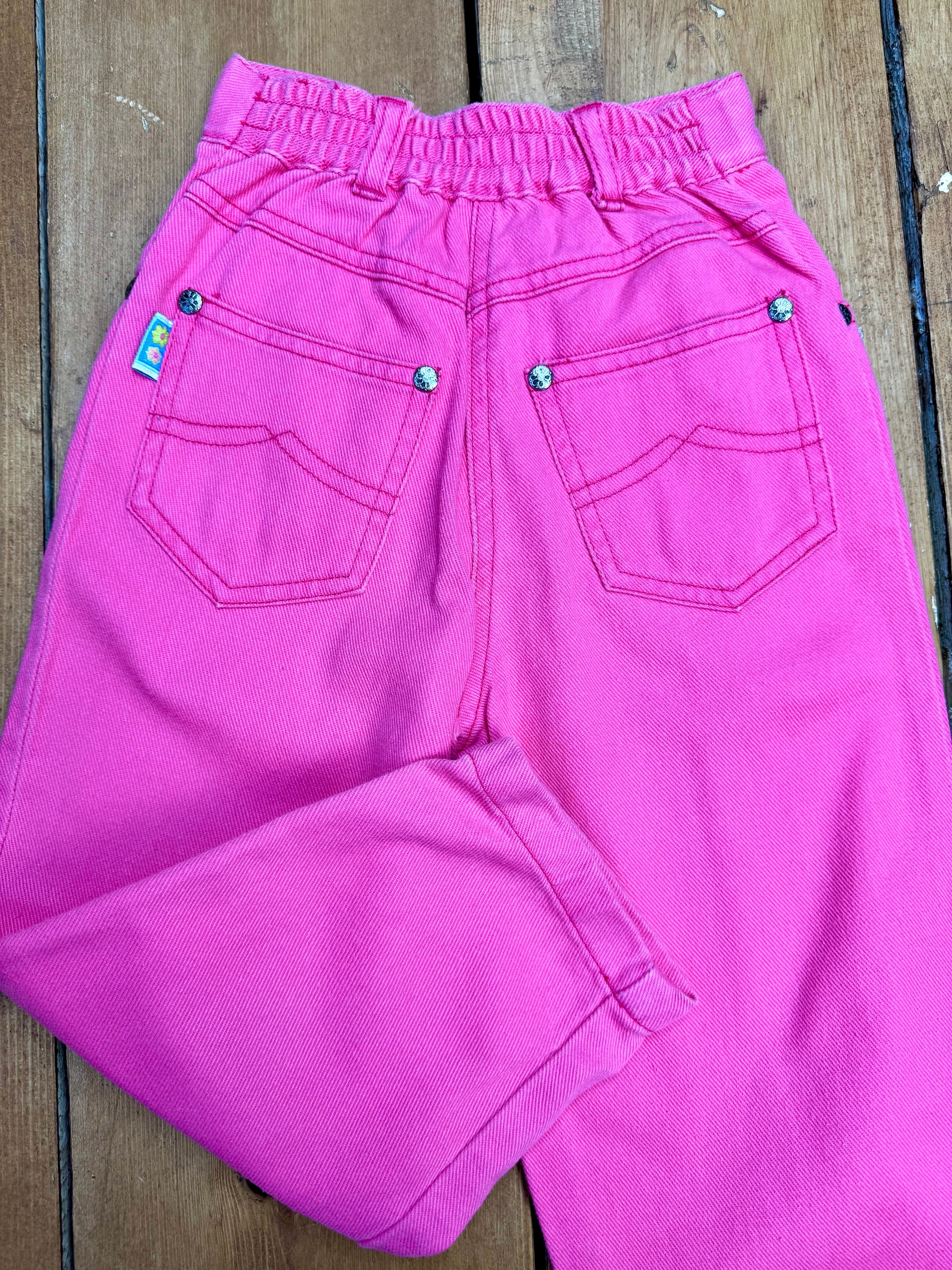 Vintage Y2K Pink denim jeans, age 2-3 years. Handpicked for Bee Tiny kids vintage. 